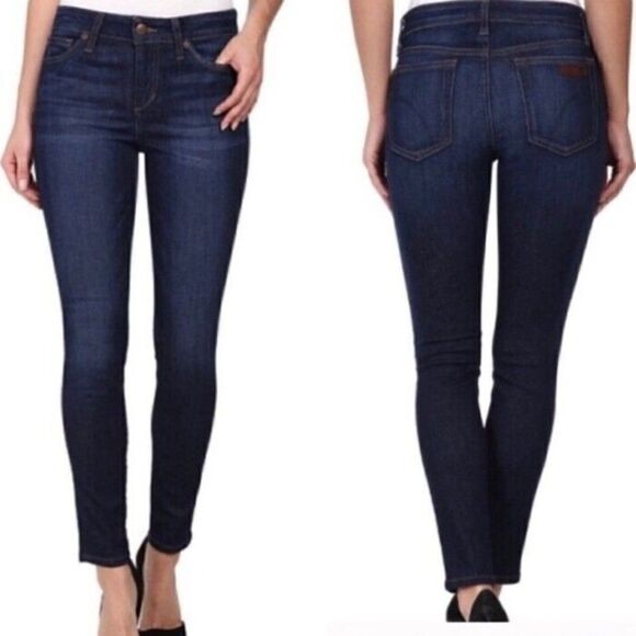 Joe's Skinny Ankle Jeans Size 26 Carlotta Wash Stretch Tapered Leg Dark Blue - Picture 1 of 9